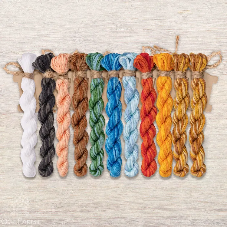 Набор ниток OwlForest для схемы «Конёк-горбунок» (DMC)