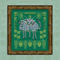 Бесплатная схема для вышивания «Дружественные лемуры»