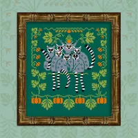 Бесплатная схема для вышивания «Дружественные лемуры»