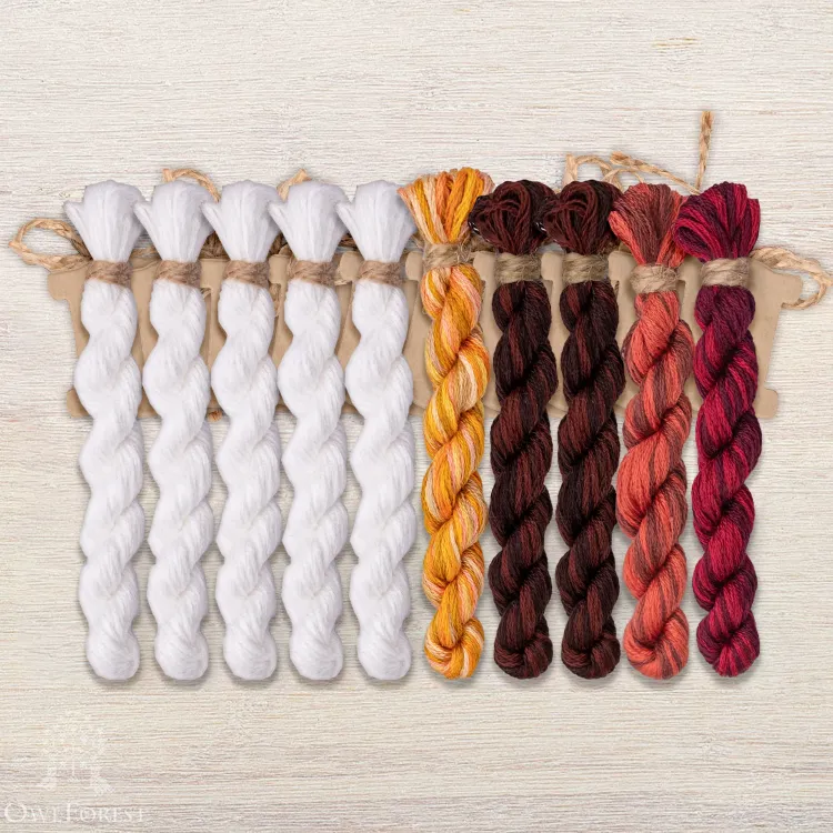 Набор ниток OwlForest для схемы «Зимние сюжеты. Дворик» (DMC)