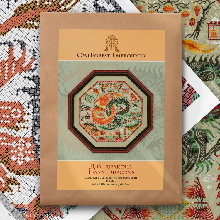 Схема для вышивания «Два дракона»