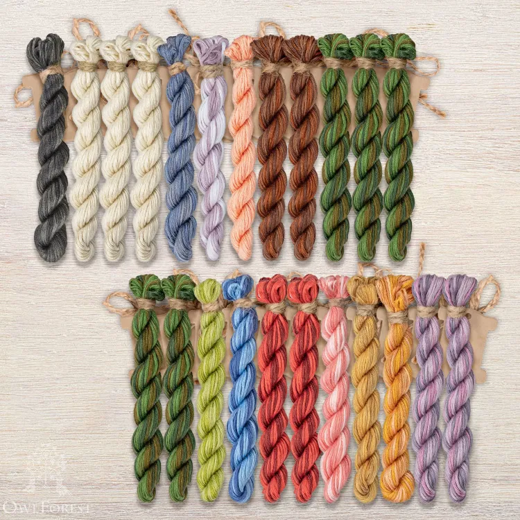 Набор ниток OwlForest для схемы «Алиса в Стране Чудес» (ПНК) цветной вариант