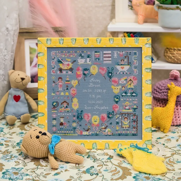 Схема для вышивания «Счастливое детство. Метрика для девочки»