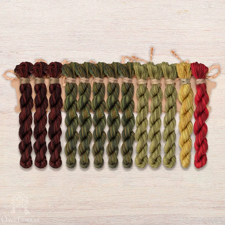 Набор ниток OwlForest для схемы «Лес изначальный» (DMC)