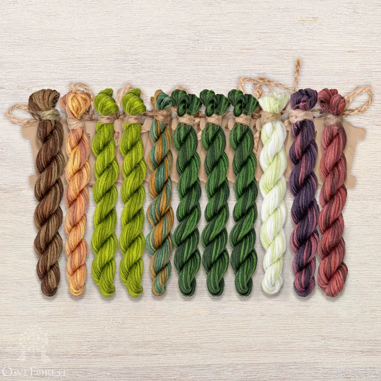 Набор ниток OwlForest для схемы «Крыжовниковое лето» (ПНК)