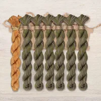 Набор ниток OwlForest для схемы «Семплер с желудями» (DMC) двухцветный вариант