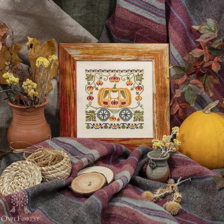 Бесплатная схема для вышивания «Карета-тыква»