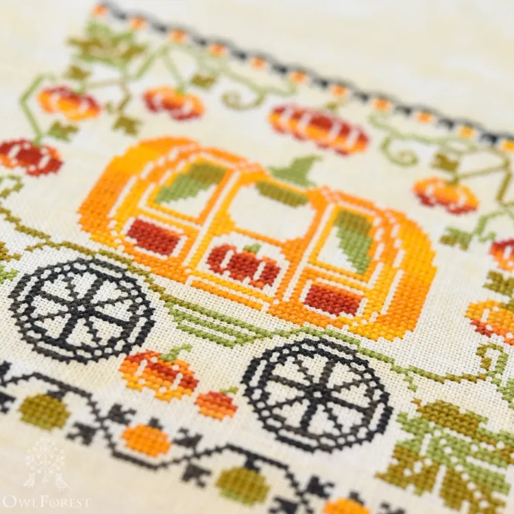 Бесплатная схема для вышивания «Карета-тыква»