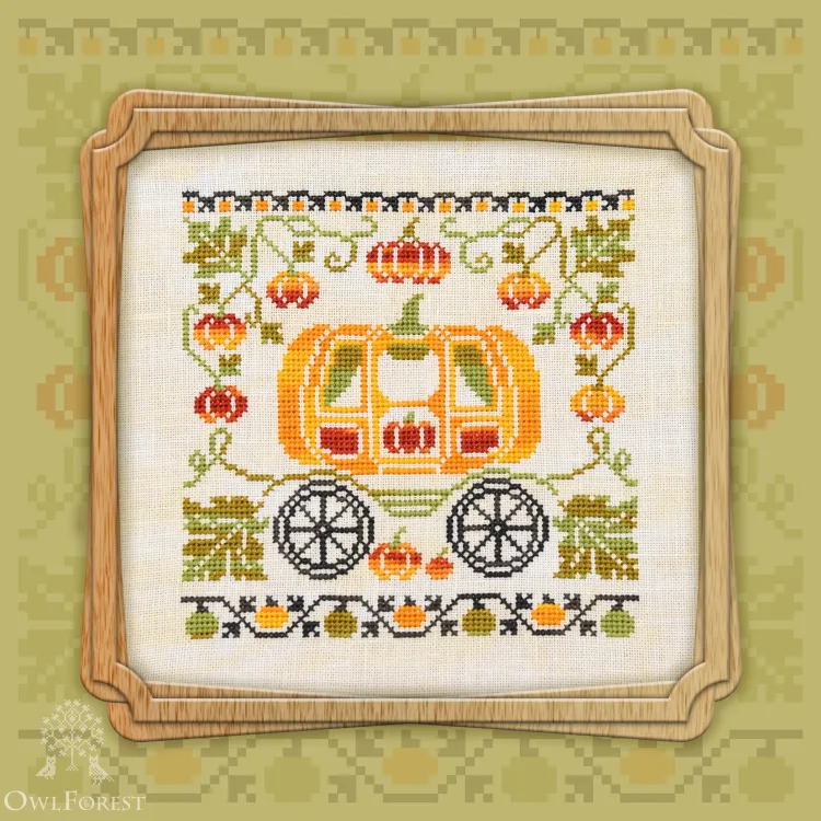 Бесплатная схема для вышивания «Карета-тыква»