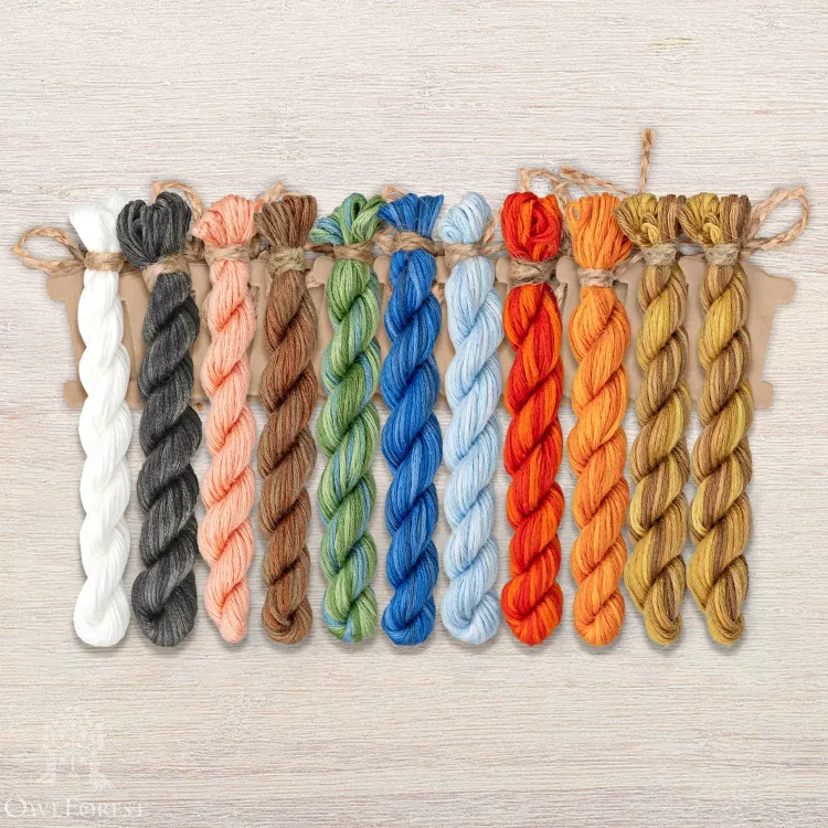 Набор ниток OwlForest для схемы «Конёк-горбунок» (ПНК)