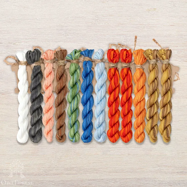 Набор ниток OwlForest для схемы «Конёк-горбунок» (ПНК)