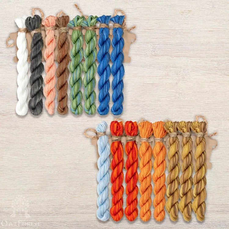 Набор ниток OwlForest для схемы «Конёк-горбунок» (ПНК)