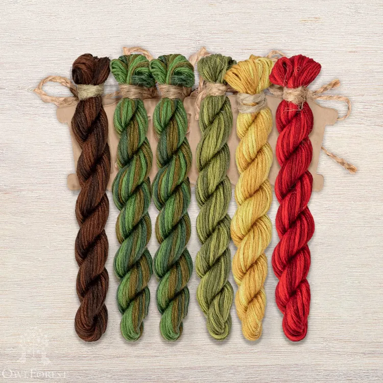 Набор ниток OwlForest для схемы «Лес изначальный» (ПНК)