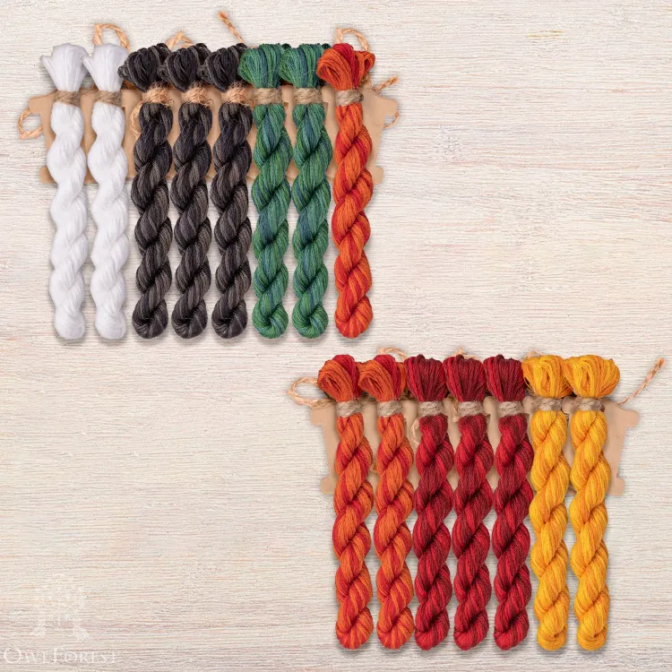 Набор ниток OwlForest для схемы «Два дракона» (DMC)