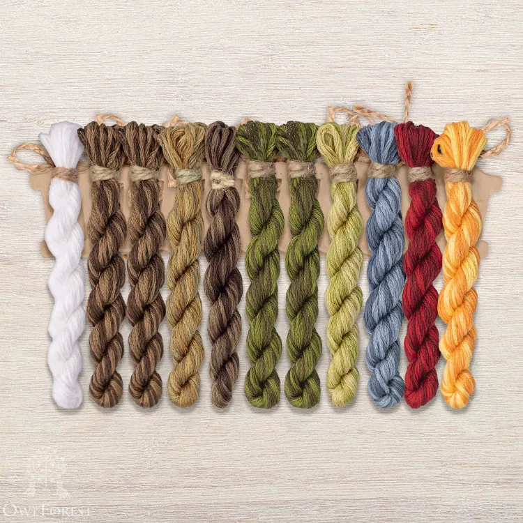 Набор ниток OwlForest для схемы «Дубогранат» (DMC)