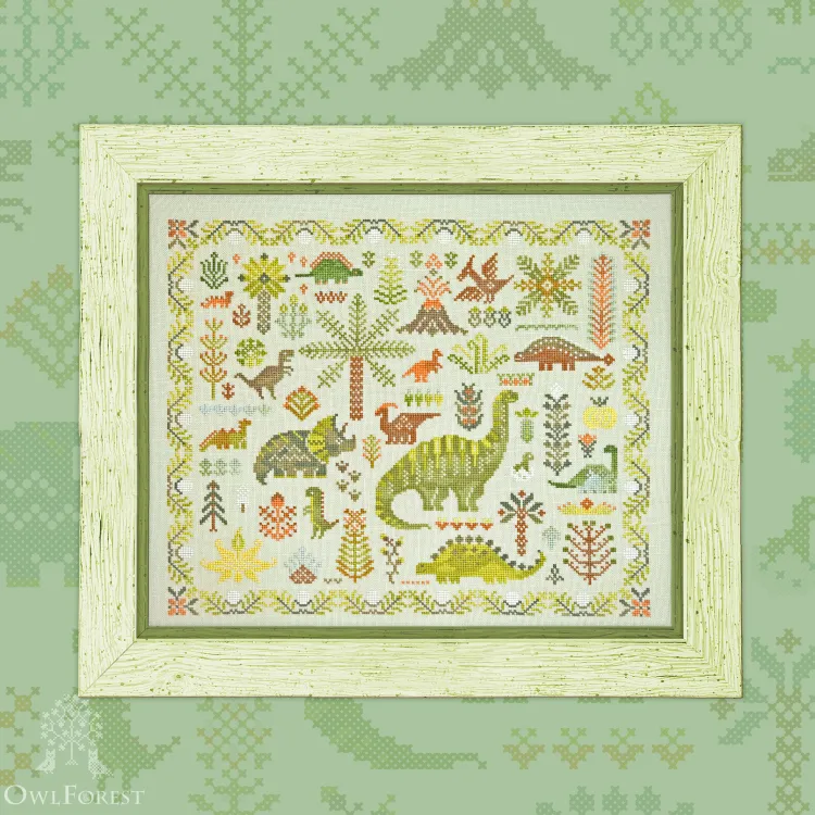 Схема для вышивания «Динозавровый лес»