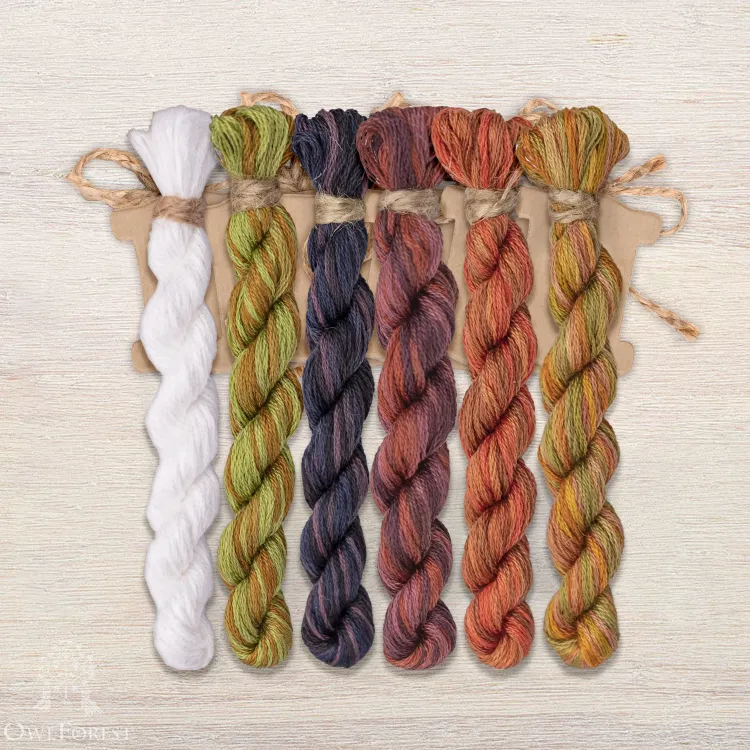 Набор ниток OwlForest для схемы «Осенние побегушки» (DMC)