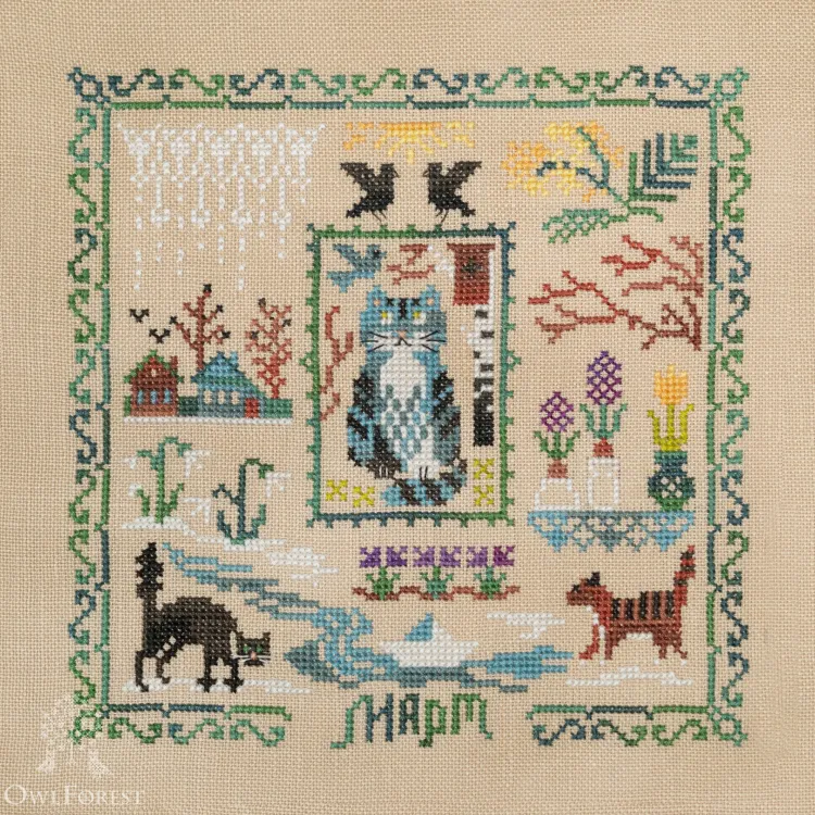 Бесплатная схема для вышивания «Двенадцать месяцев»