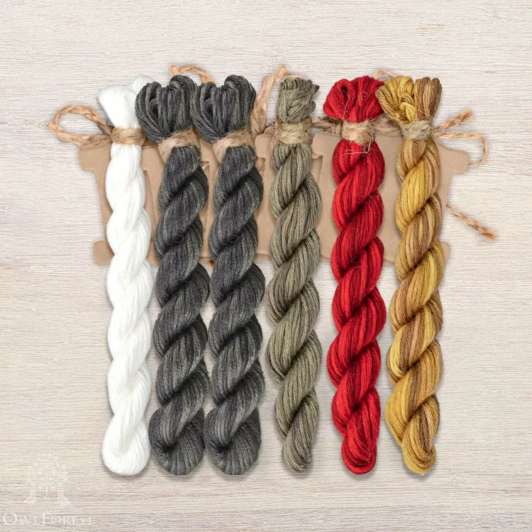 Набор ниток OwlForest для схемы «Чаепитие в Каркарполье» (ПНК им. Кирова)