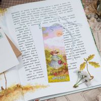 Комплект из 2 книжных закладок «Цветы и зайки»