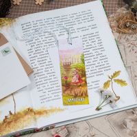 Комплект из 2 книжных закладок «Цветы и зайки»