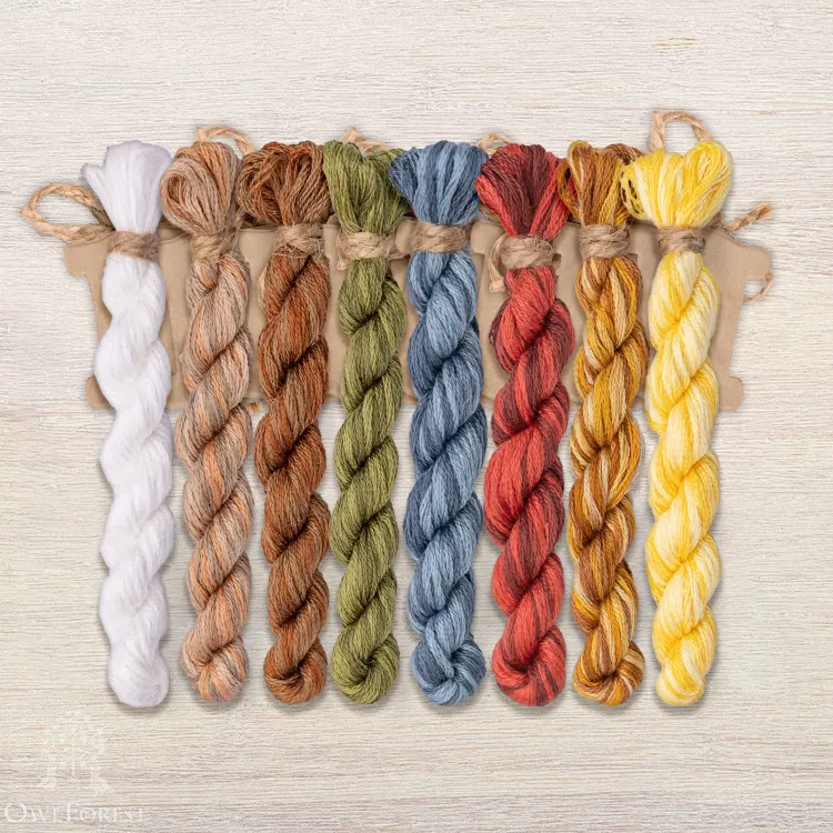 Набор ниток OwlForest для схемы «Чайный семплер» (DMC)