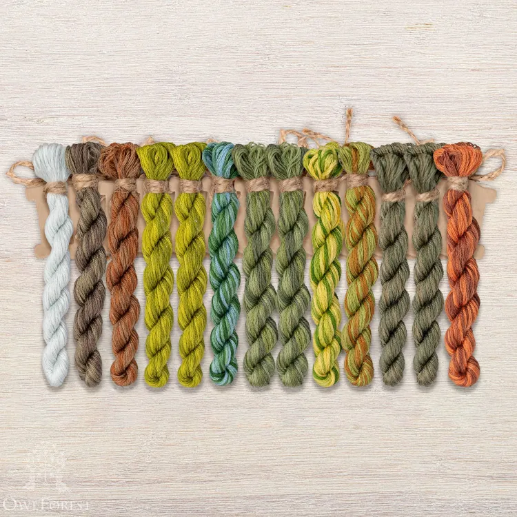 Набор ниток OwlForest для схемы «Динозавровый лес» (DMC)