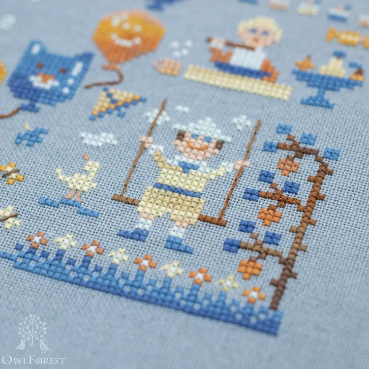 Схема для вышивания «Счастливое детство. Метрика для мальчика»