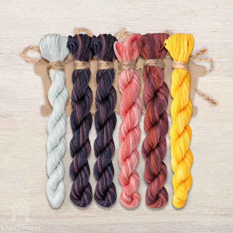 Набор ниток OwlForest для схемы «Кошачий концерт» (DMC)