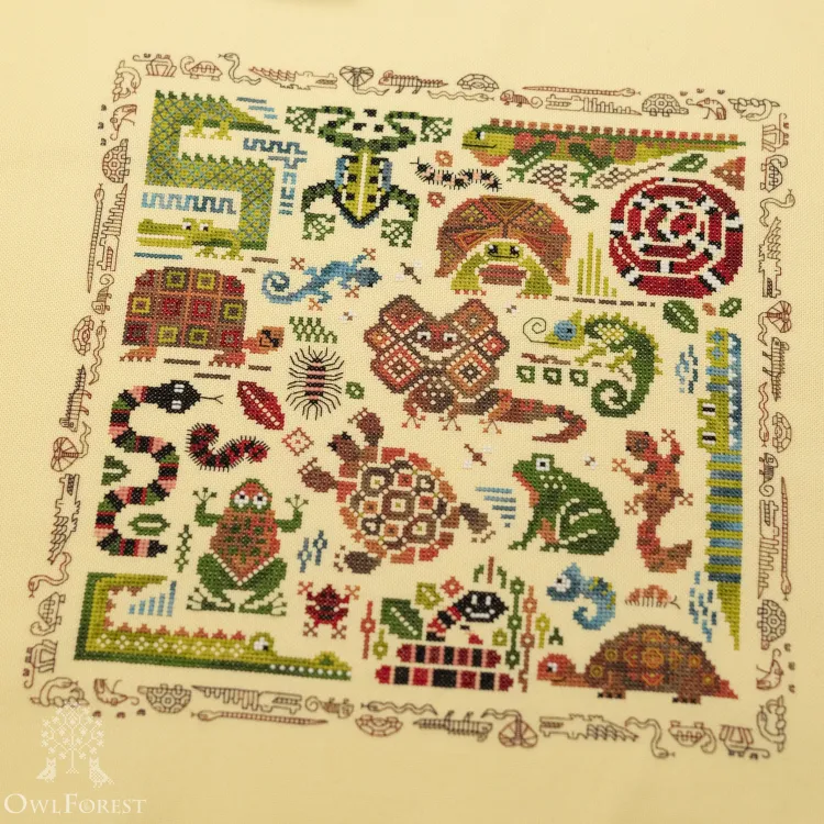 Схема для вышивания «Ленивые рептилии» 