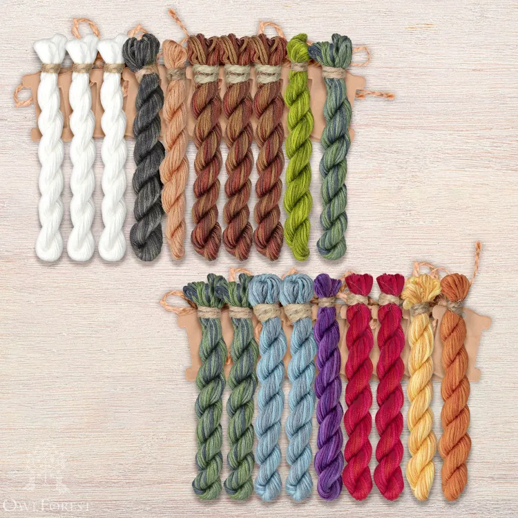 Набор ниток OwlForest для схемы «Двенадцать месяцев» без рамки (ПНК)