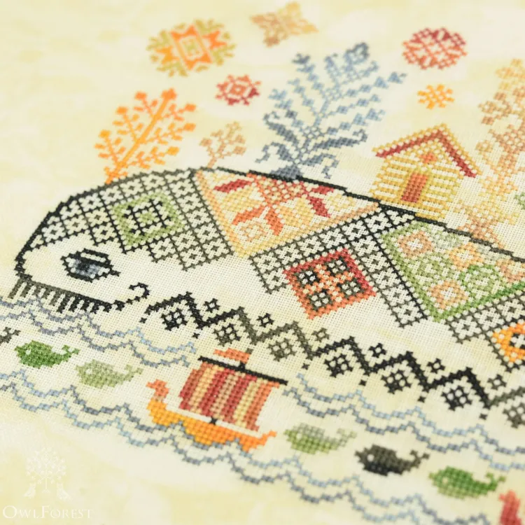 Схема для вышивания «Чудо-юдо-рыба-кит»