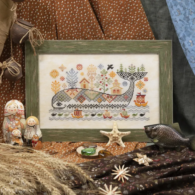 Схема для вышивания «Чудо-юдо-рыба-кит»