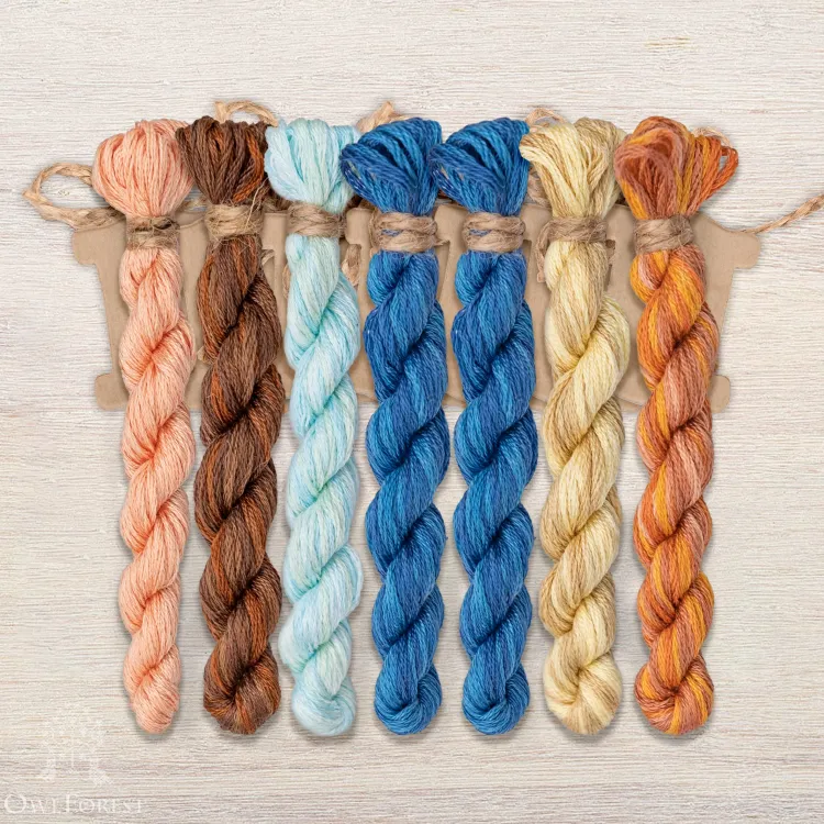 Набор ниток OwlForest для схемы «Счастливое детство. Метрика для мальчика» (DMC)