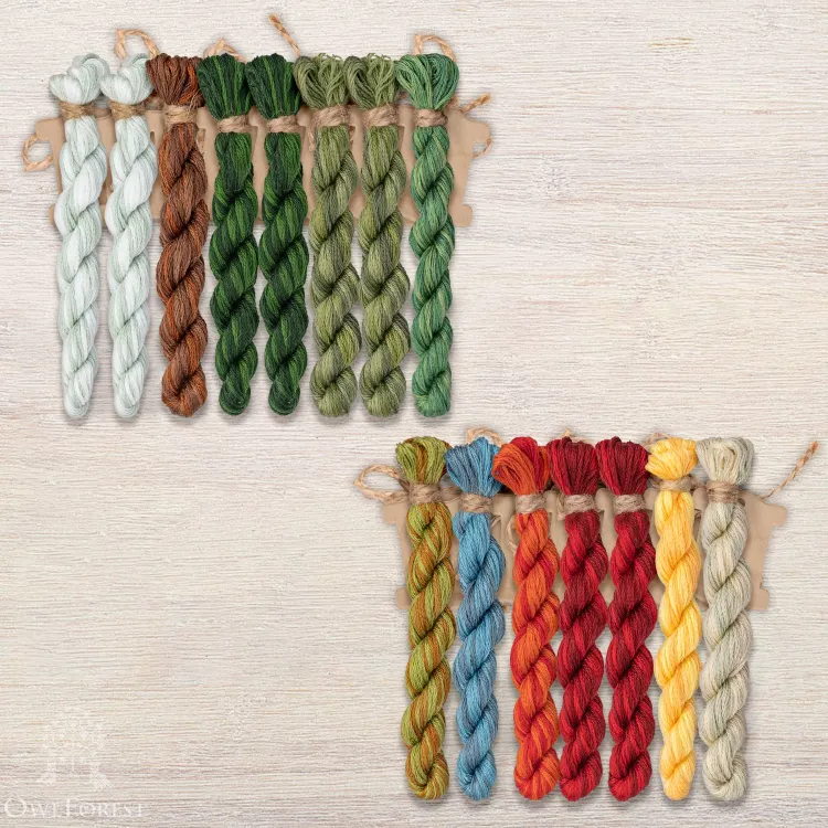 Набор ниток OwlForest для схемы «Мухоморье» (DMC)