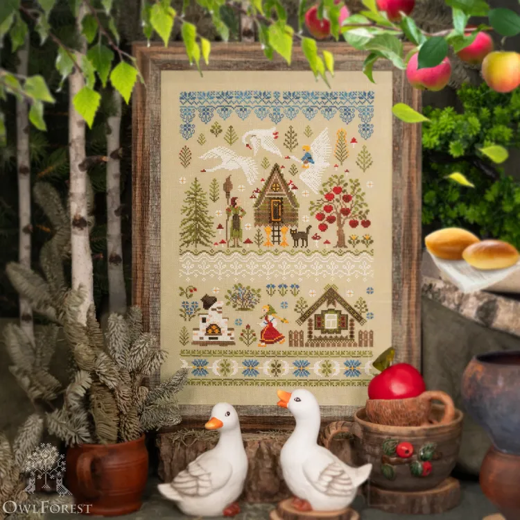 Схема для вышивания «Гуси-лебеди»