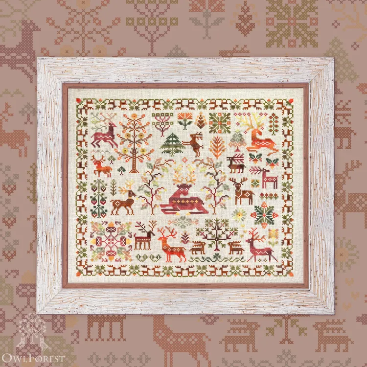 Схема для вышивания «Олений лес»