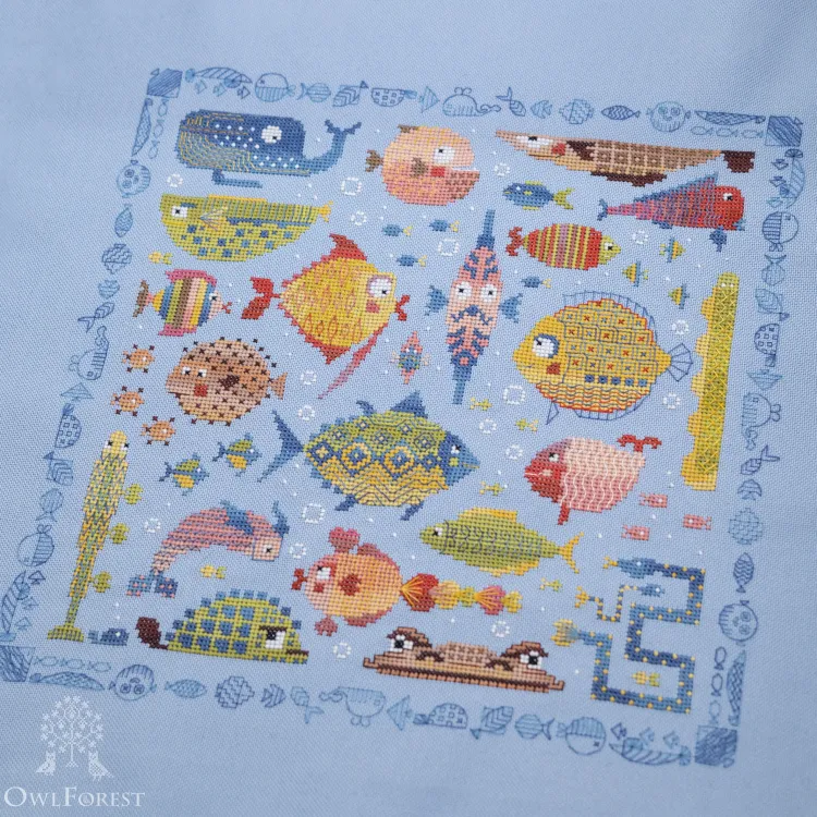 Схема для вышивания «Игривые рыбки» 