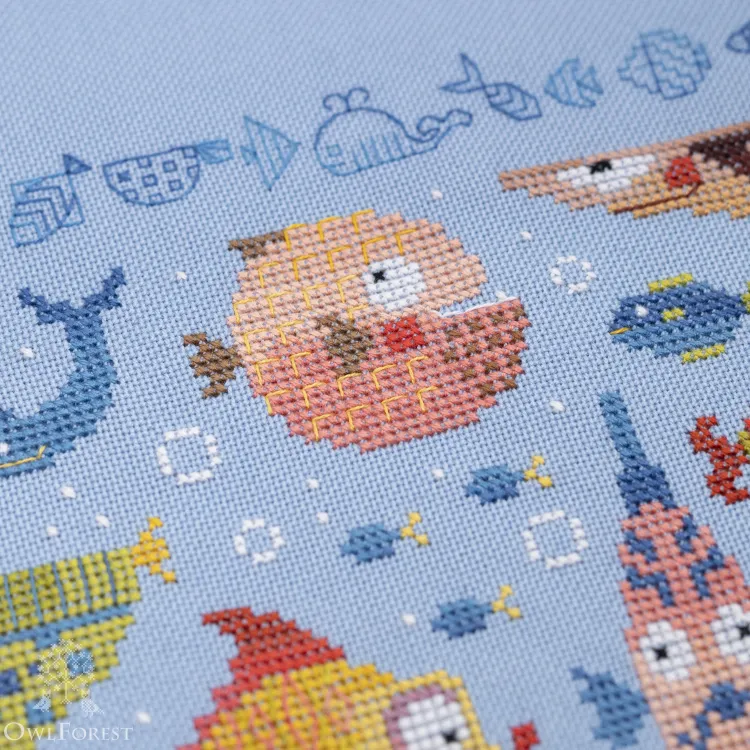 Схема для вышивания «Игривые рыбки» 