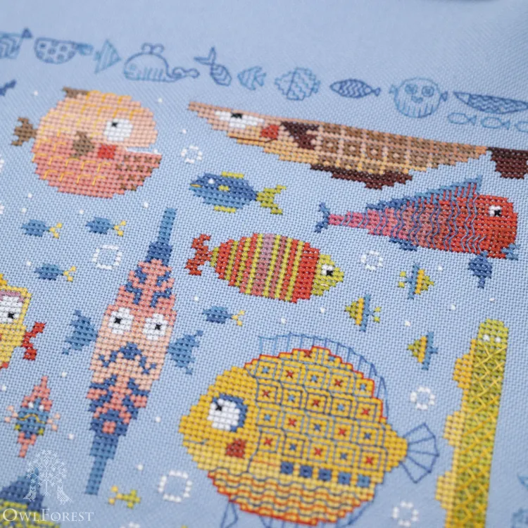 Схема для вышивания «Игривые рыбки» 