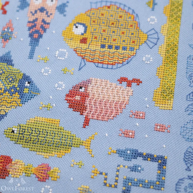 Схема для вышивания «Игривые рыбки» 