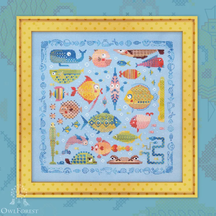 Схема для вышивания «Игривые рыбки» 