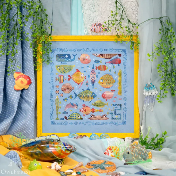 Схема для вышивания «Игривые рыбки» 