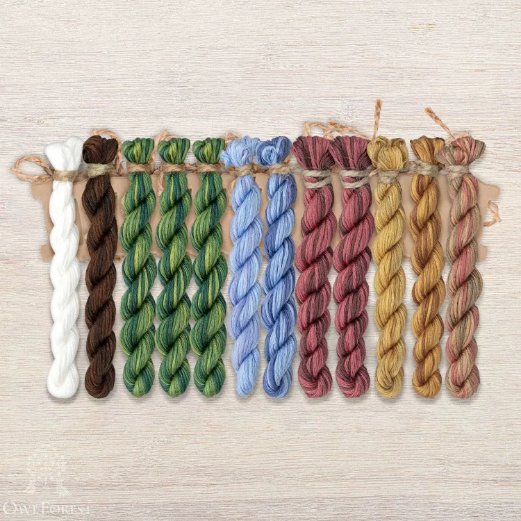 Набор ниток OwlForest для схемы «Парковый ансамбль» (ПНК)