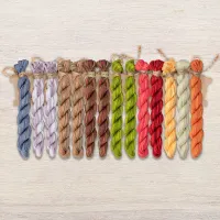 Набор ниток OwlForest для схемы «Грибные домики» (ПНК)