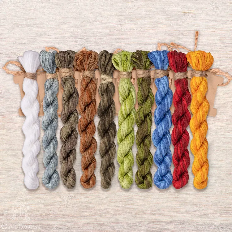 Набор ниток OwlForest для схемы «Деревянная крепость» (DMC)