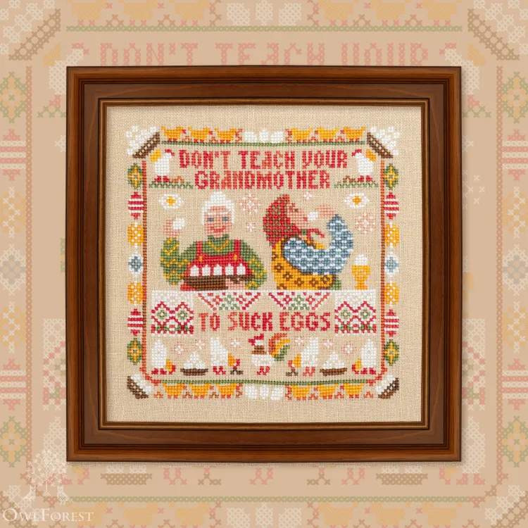 Схема для вышивания  «Пословицы. Grandma and Eggs»