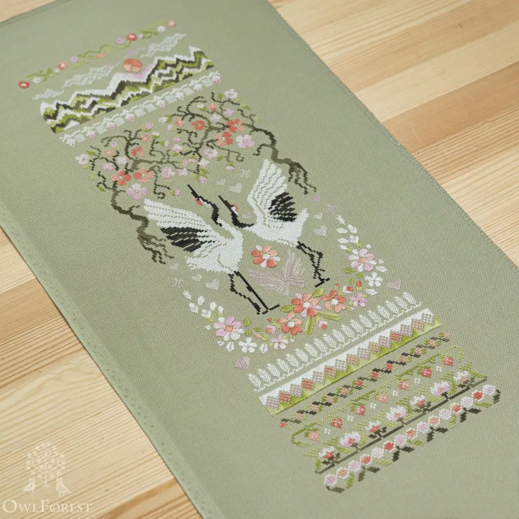 Набор для вышивания «Персиковые журавли»