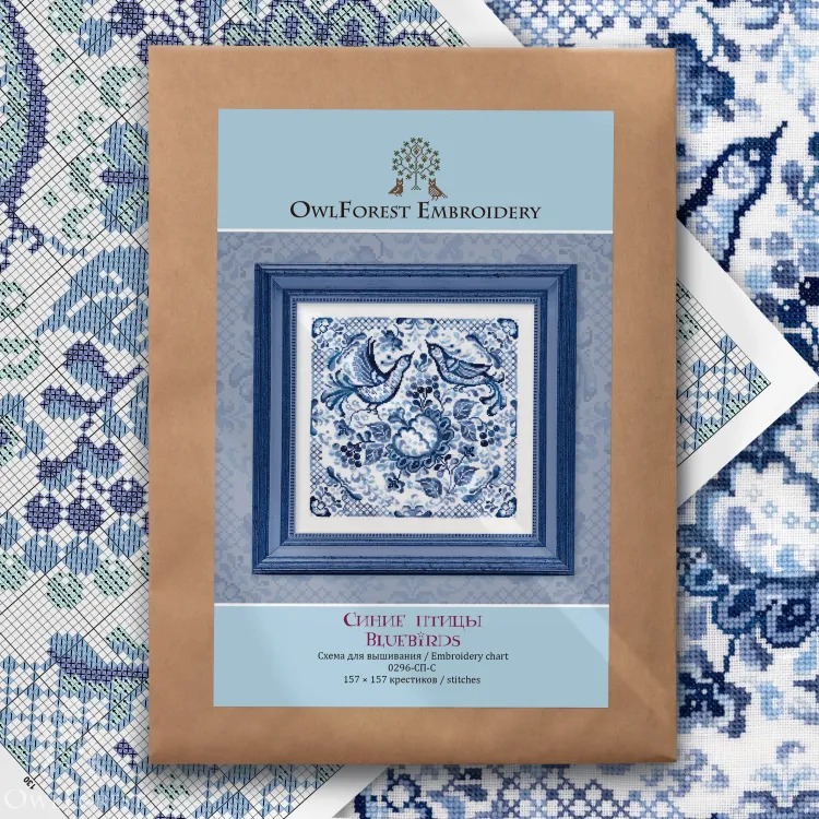 Схема для вышивания «Синие птицы»