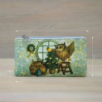 Косметичка кожаная «Новогодние совы»